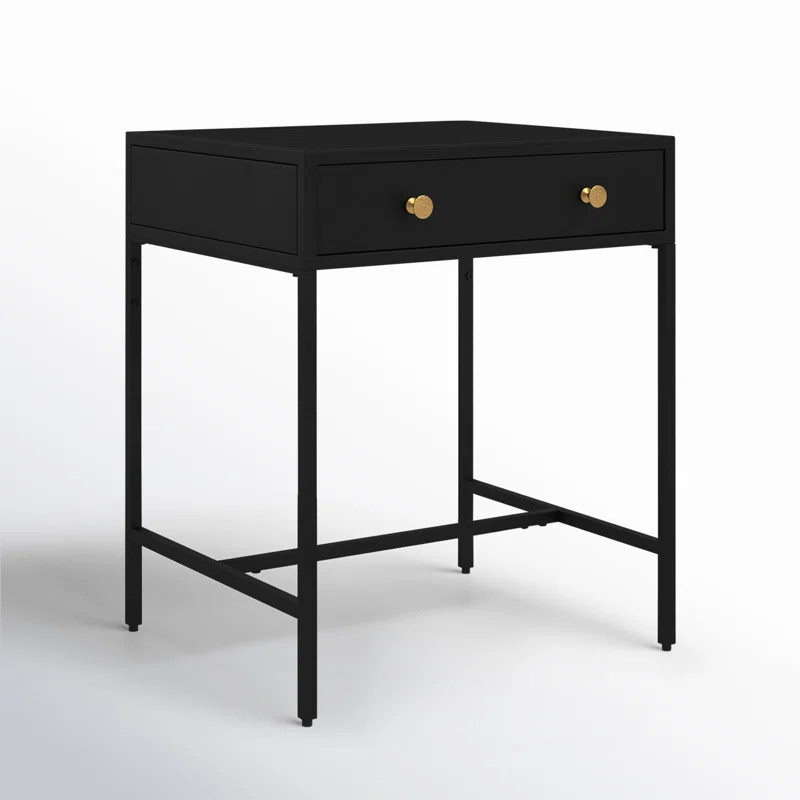 Julina 24'' Tall 1 - Drawer Iron Nightstand | Wayfair North America