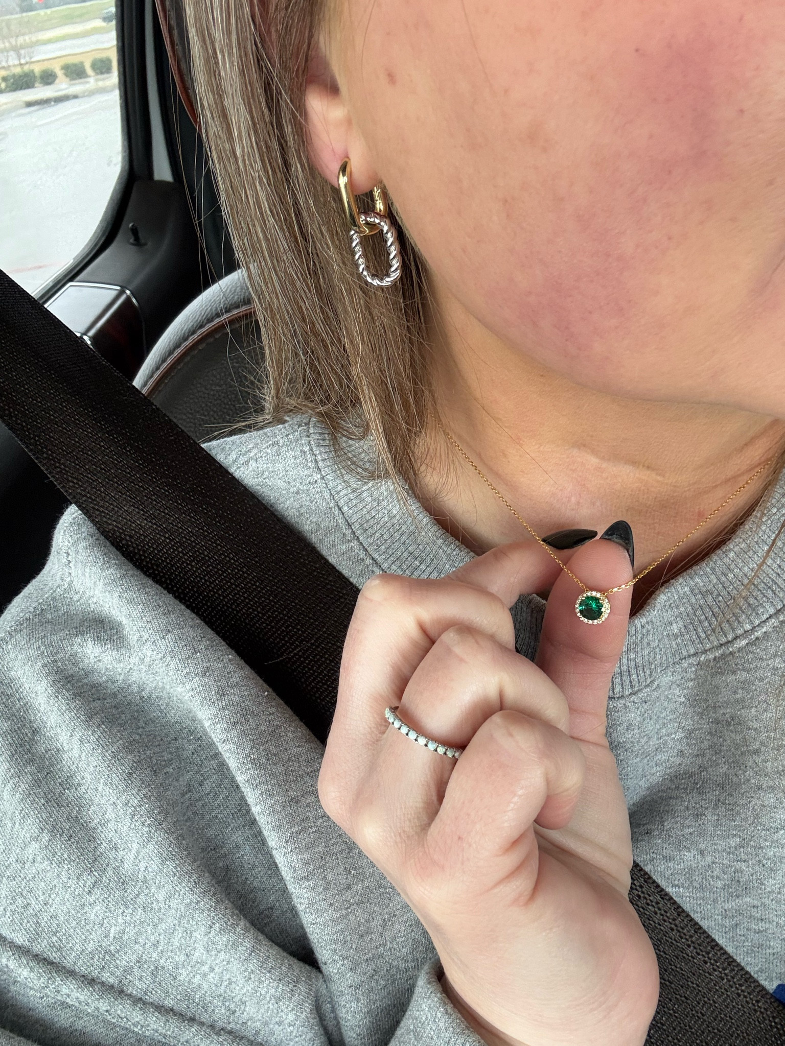 Simple jewelry is my fav. Birthstone necklace and drop mixed metal earrings for the win 

#LTKFindsUnder50 #LTKStyleTip