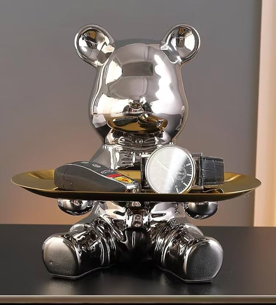 European Style Creativity Decorative Cute Little Bear Ceramics Sculpture with Storage Tray，Mult... | Amazon (US)