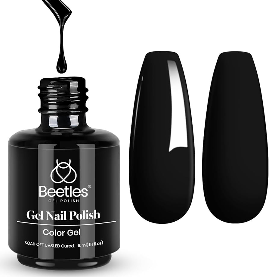 Beetles Winter Gel Nail Polish, 1 Pcs 15ml Audrey Black Color Soak Off Gel Polish Nail Art Manicu... | Amazon (US)