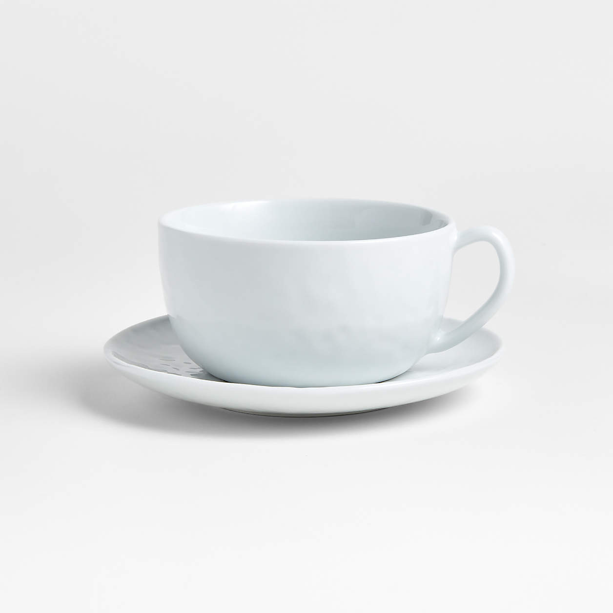 Mercer 13-oz. White Porcelain Cappuccino Cup and Saucer + Reviews | Crate & Barrel | Crate & Barrel