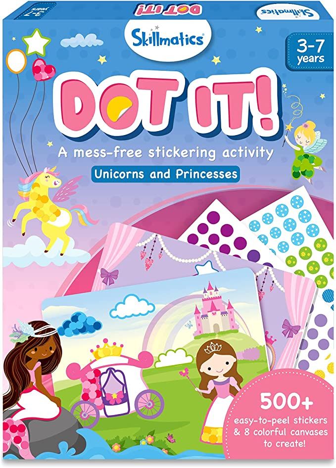 Skillmatics Art Activity Dot it - No Mess Sticker Art, 8 Unicorn & Princess Themed Pictures, Gift... | Amazon (US)