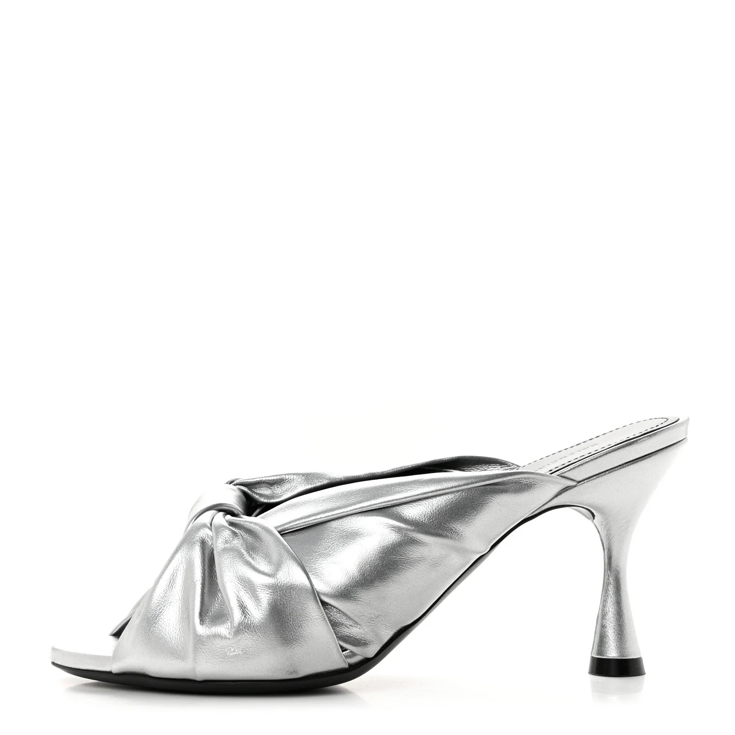 Metallic Smooth Nappa Drapy 80mm Sandals 37.5 Silver | FASHIONPHILE (US)