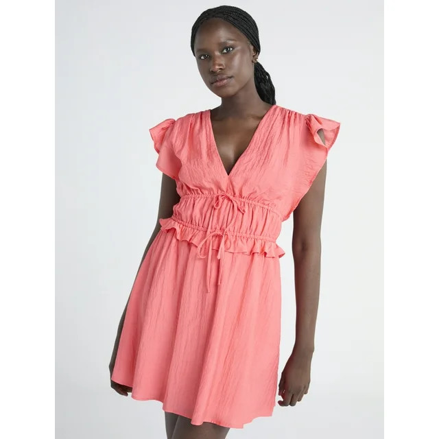 Scoop Women’s and Women’s Plus Crinkle Gauze Mini Dress, Sizes XS-4X | Walmart (US)