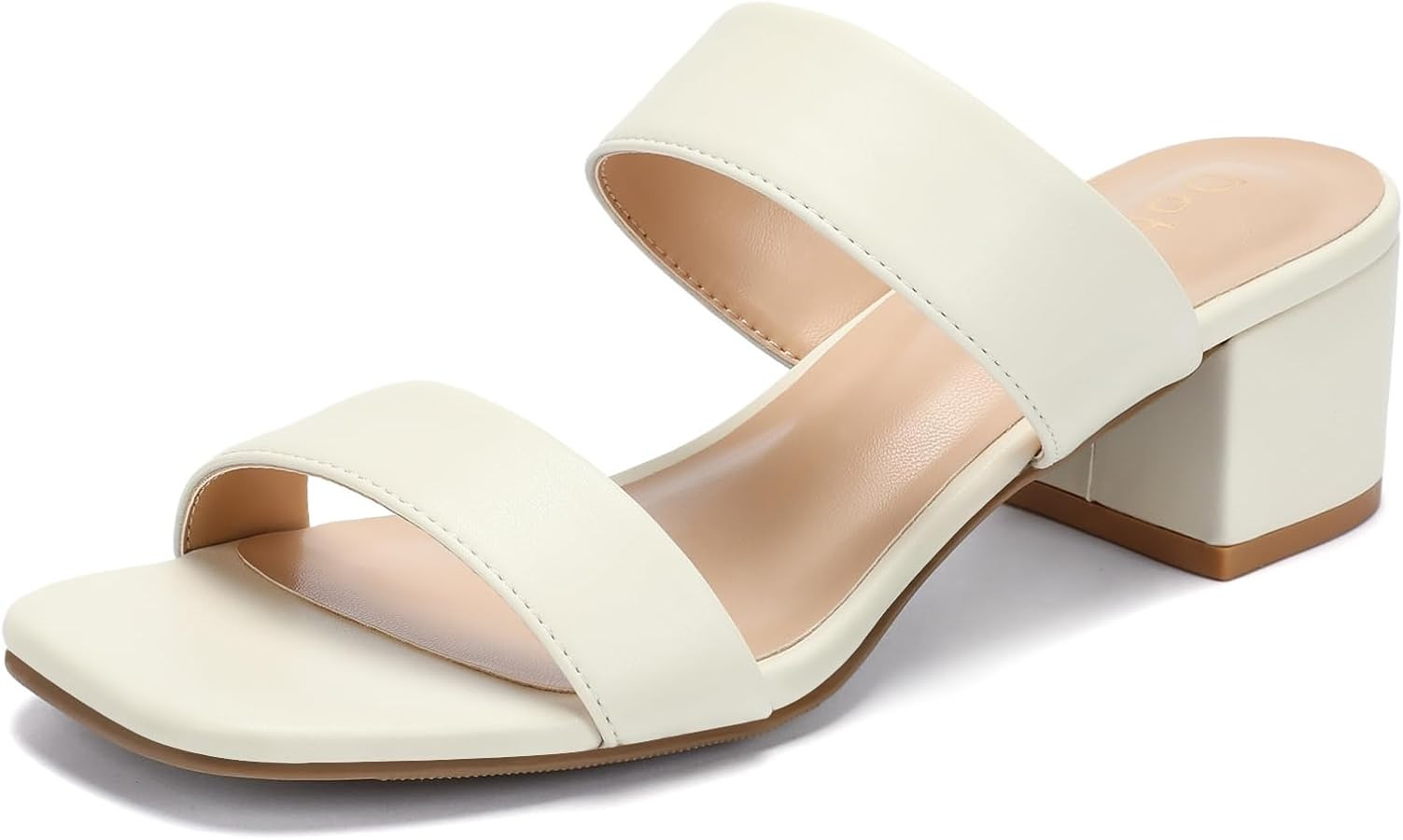 Women's Heeled Sandals Two Strap Square Open Toe Heels 2-Inch Chunky Sandals Dress Shoes Wide Fee... | Amazon (US)