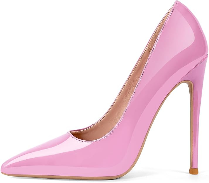 GENSHUO Women's 4.7 Inch Pumps Pointy Closed Toe Stiletto Sexy High Heels Slip on Porm Party Wedd... | Amazon (US)