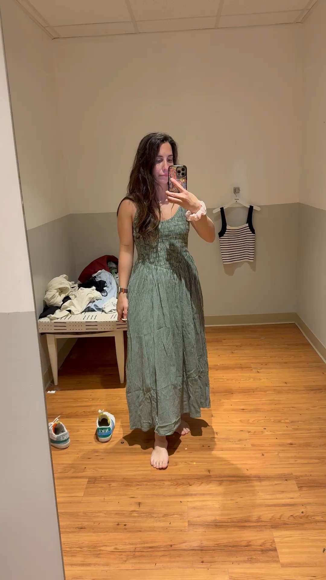Such a cute easy to wear dress for summer. I tried a small in store but ended up ordering an XS online. The light in the fitting room was terrible but the dress is adorable! This color is almost sold out. 