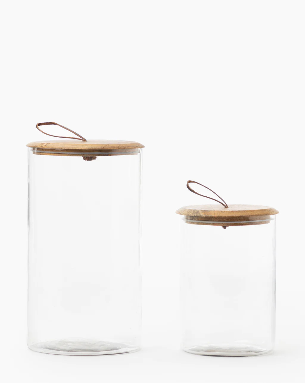 Leather Pull Lidded Jars | McGee & Co.