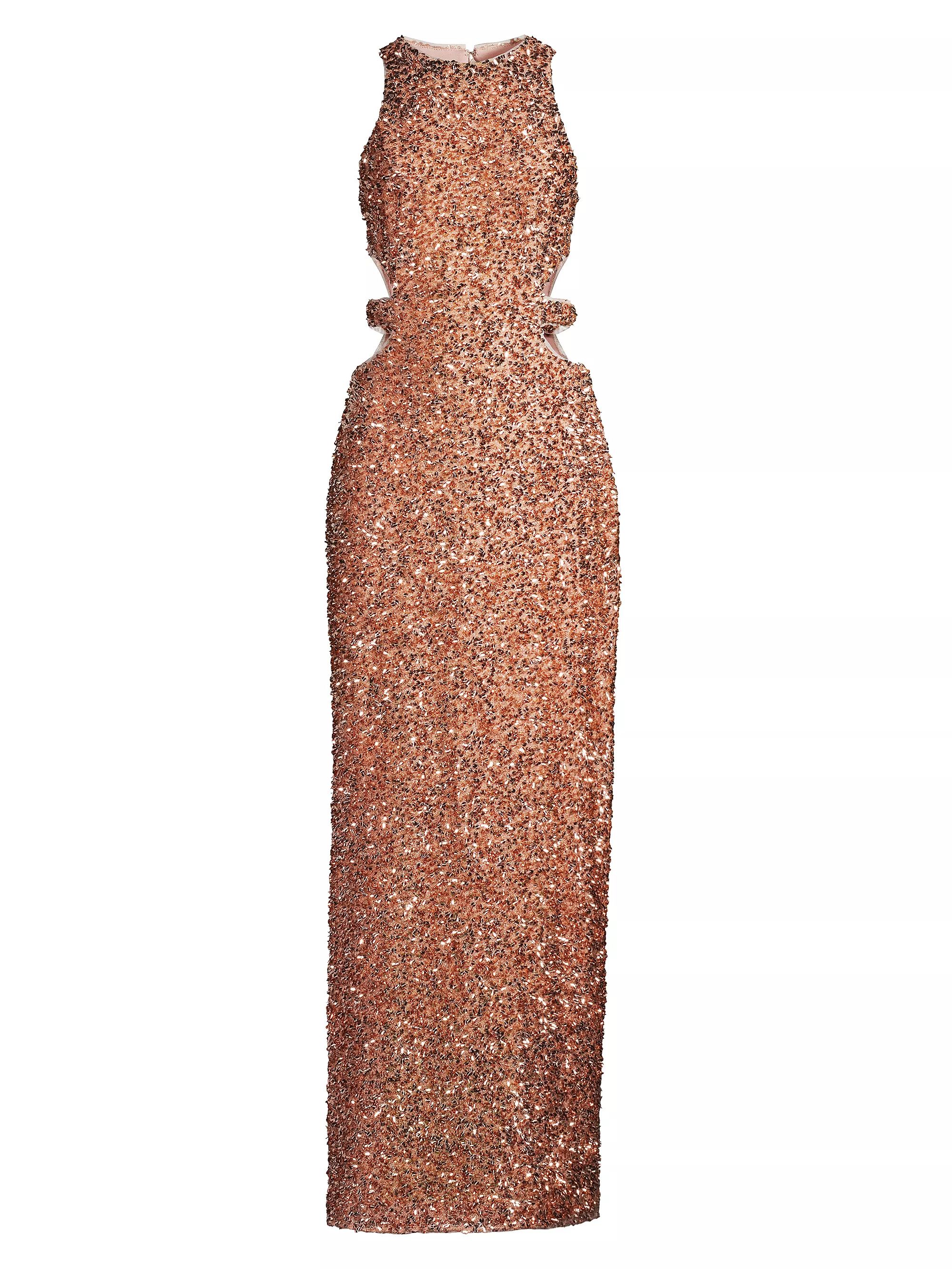 Sequin Cut-Out Column Gown | Saks Fifth Avenue