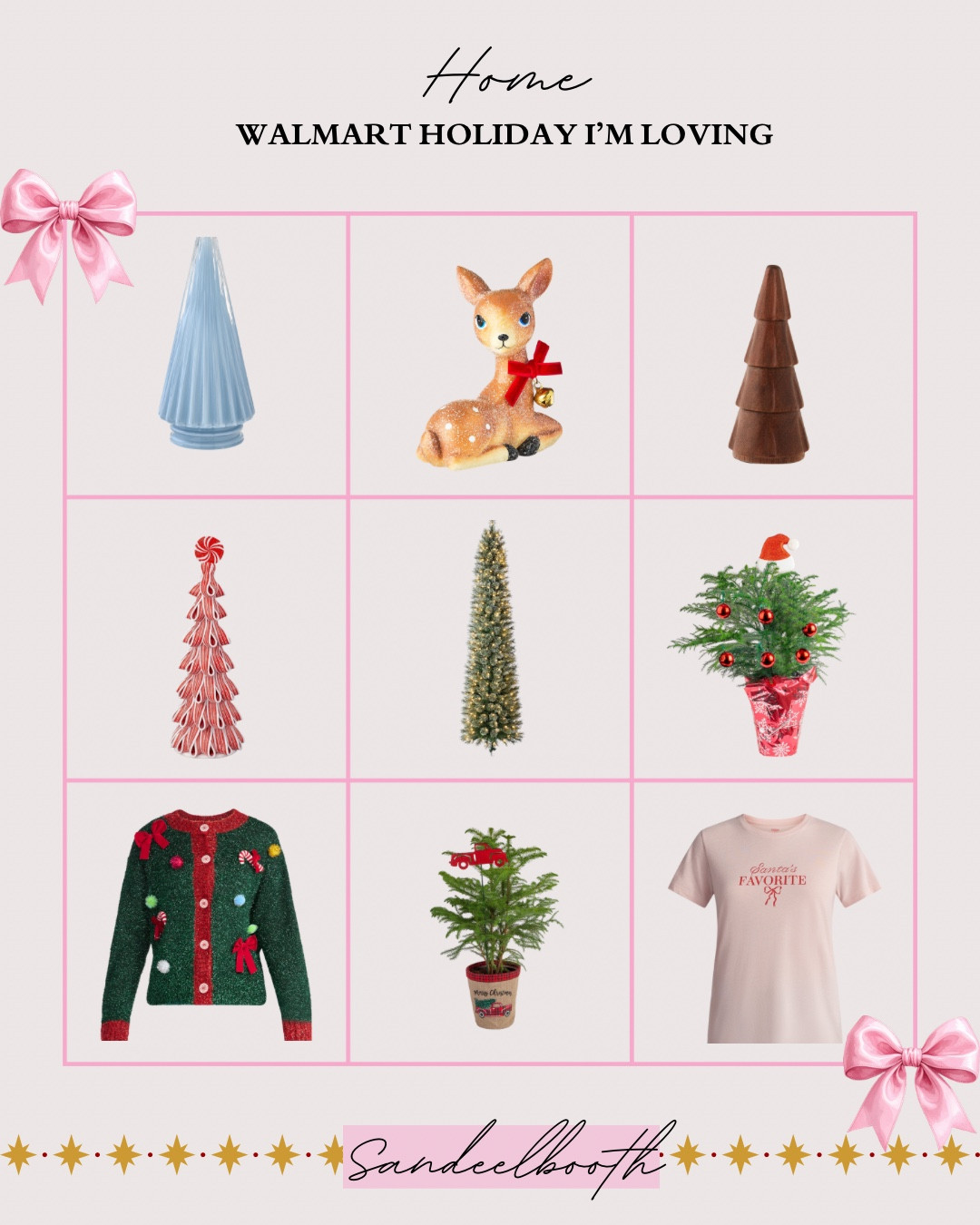 ✨ Walmart Holiday Decor I’m Loving ✨
If you’re decorating on a budget this year but still want that charming, cozy, colorful Christmas vibe, Walmart is truly delivering the CUTEST holiday finds. From vintage-inspired deer and tabletop trees to festive ribbon, ornaments, dishes, and cozy pajamas — everything here is affordable, adorable, and perfect for creating a warm, whimsical home for the holidays.

🎄 Walmart Christmas Decor
🎄 Vintage holiday decor
🎄 Colorful Christmas decorations
🎄 Walmart Christmas candles + tree toppers
🎄 Holiday ribbon, ornaments, and ceramic trees
🎄 Festive pajamas + holiday tees
🎄 Budget-friendly Christmas home decor
🎄 Walmart tabletop trees + holiday figurines

Whether you’re updating your entryway, refreshing the tree, or grabbing a few festive finds for the kids’ rooms — these are SO cute and so affordable.
Tap to shop all my Walmart holiday favorites! 🎁💗

#WalmartHoliday #WalmartFinds #ChristmasDecor #HolidayHome #VintageChristmas #ColorfulChristmas #CozyHomeDecor #BudgetHomeDecor #WalmartChristmas

#LTKHome #LTKHoliday #LTKGiftGuide