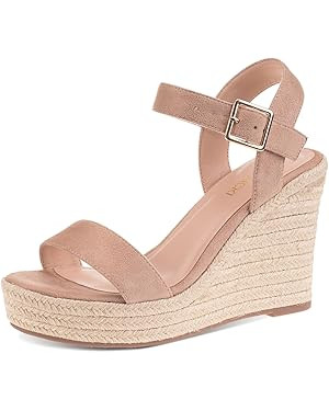 Women's Platform Sandals Wedge Ankle Strap Open Toe Sandals | Amazon (US)