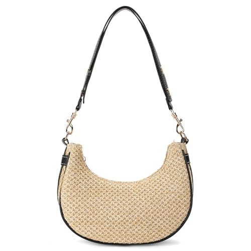 RNIEGA Small Straw Beach Bags for Women Summer Crossbody Bag Shoulder Bag Woven Tote Purse for Vacation | Amazon (US)