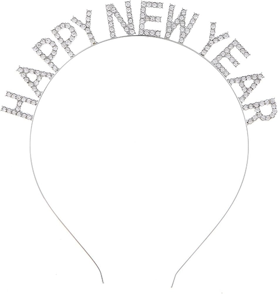 BinaryABC Happy New Year Headband Tiara.New Year Eve Hair Accessories Party Supplies Favors | Amazon (US)