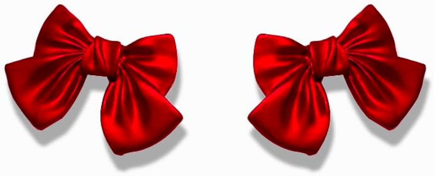 Bow Earrings for Women Fashion Gold Pearl Drop Dangle Earrings Red Bowknot Stud Wedding Party Dai... | Amazon (US)