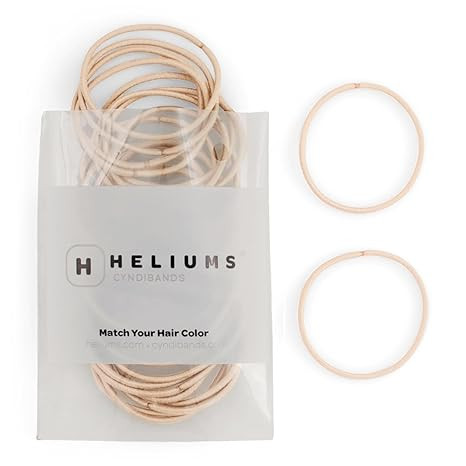 Heliums Thin Hair Elastics - Beige Blonde - 2mm Hair Ties for Thin Hair, 1.75 Inch, Medium Hold N... | Amazon (US)