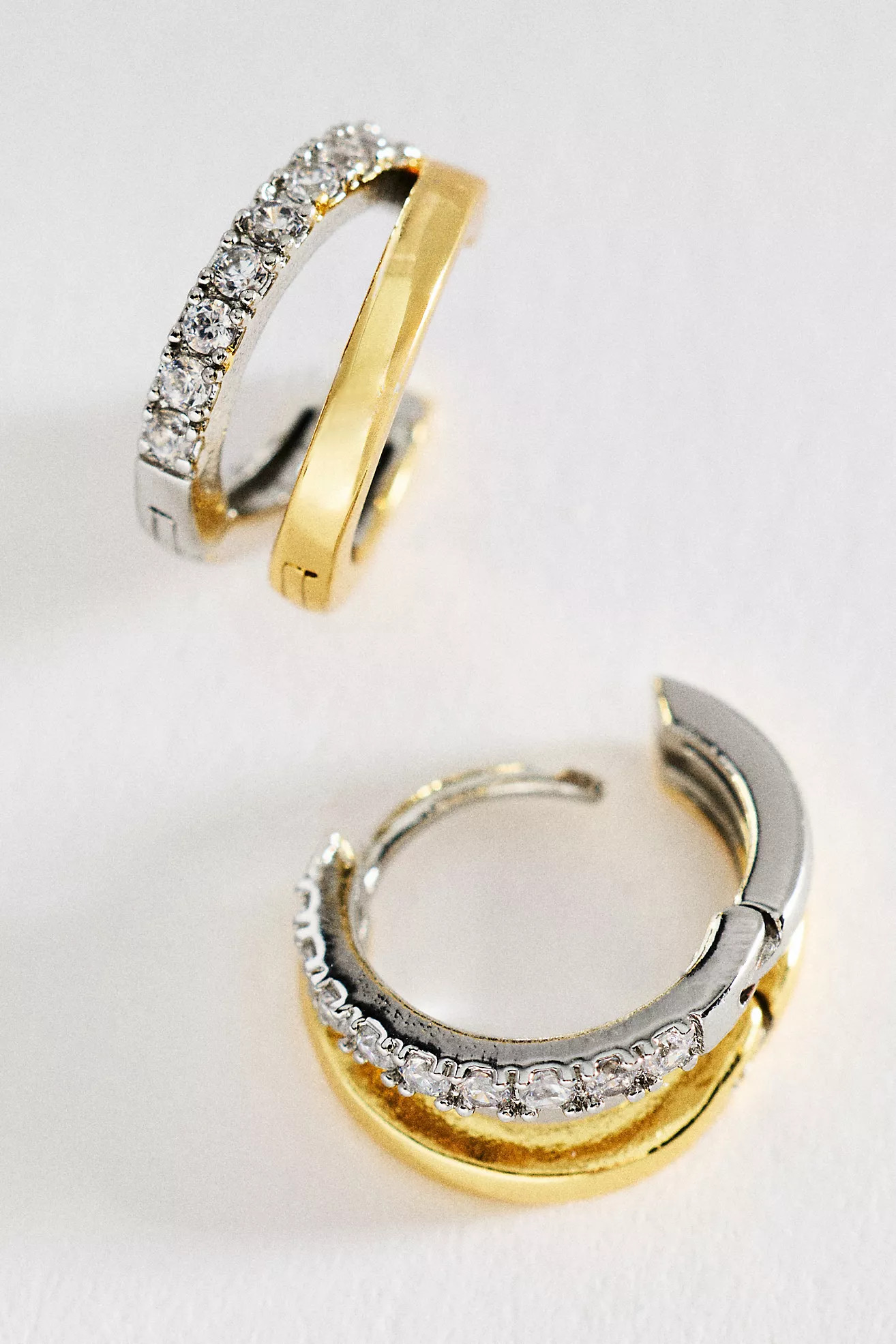 Two-Tone Glitz Hoop Earrings | Anthropologie (US)