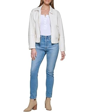 Levi's Women's Faux Leather Bomber with Laydown Collar | Amazon (US)