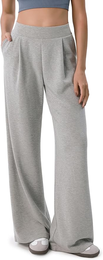 ODODOS Modal Soft Wide Leg Pants for Women High Waist Casual Relaxed Pants with Pockets-27/29"/ 3... | Amazon (US)