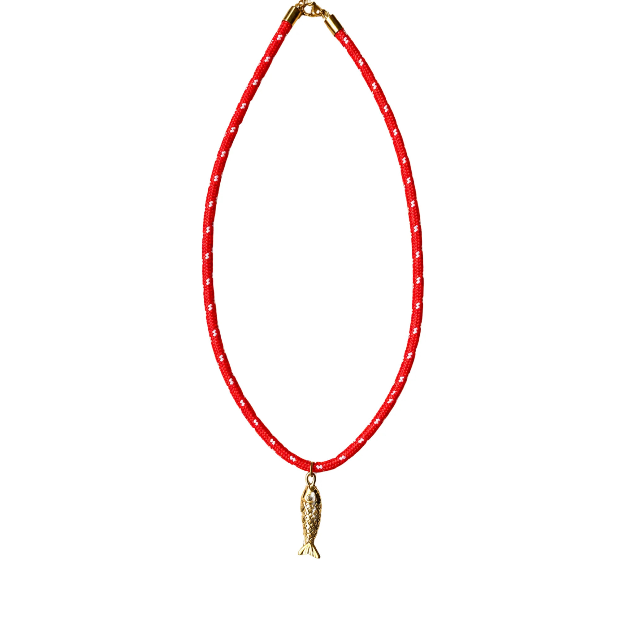 Red Paracord Fish Charm Necklace | Sea Marie Designs