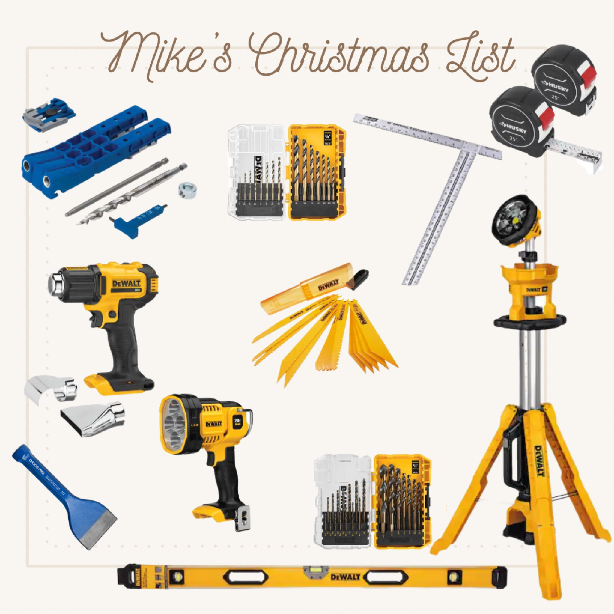 This is a list of a few things that it doesn’t matter if they have it already or not they will always appreciate more & some things that they wish they had but would never apend their own money on it. Perfect gift guide for the active guy, gifts for the carpenter, gifts for the guy who has all the tools, gifts for him, gifts for your boyfriend, gifts for husband, gifts for her, gifts for dads 

#LTKGiftGuide #LTKCyberweek #LTKhome
