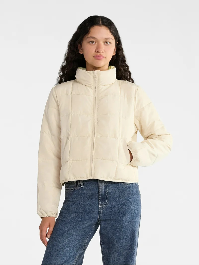 No Boundaries Packable Puffer Jacket, Women's and Women's Plus Sizes XS-4X | Walmart (US)