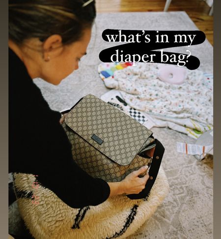 What is in my diaper bag. Luxury bag. Designer diaper bag. Gucci diaper bag. Baby shower gift idea. 

#LTKbaby #LTKitbag #LTKbump