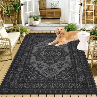 Outdoor Patio Rug Waterproof Reversible Carpet Vintage Boho Medallion Rug Plastic Straw Rug | Target