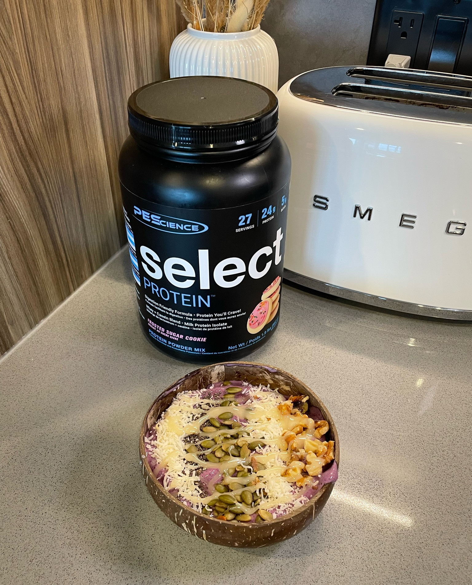 Smoothie bowls w this protein 😮‍💨 *frosted sugar cookie 