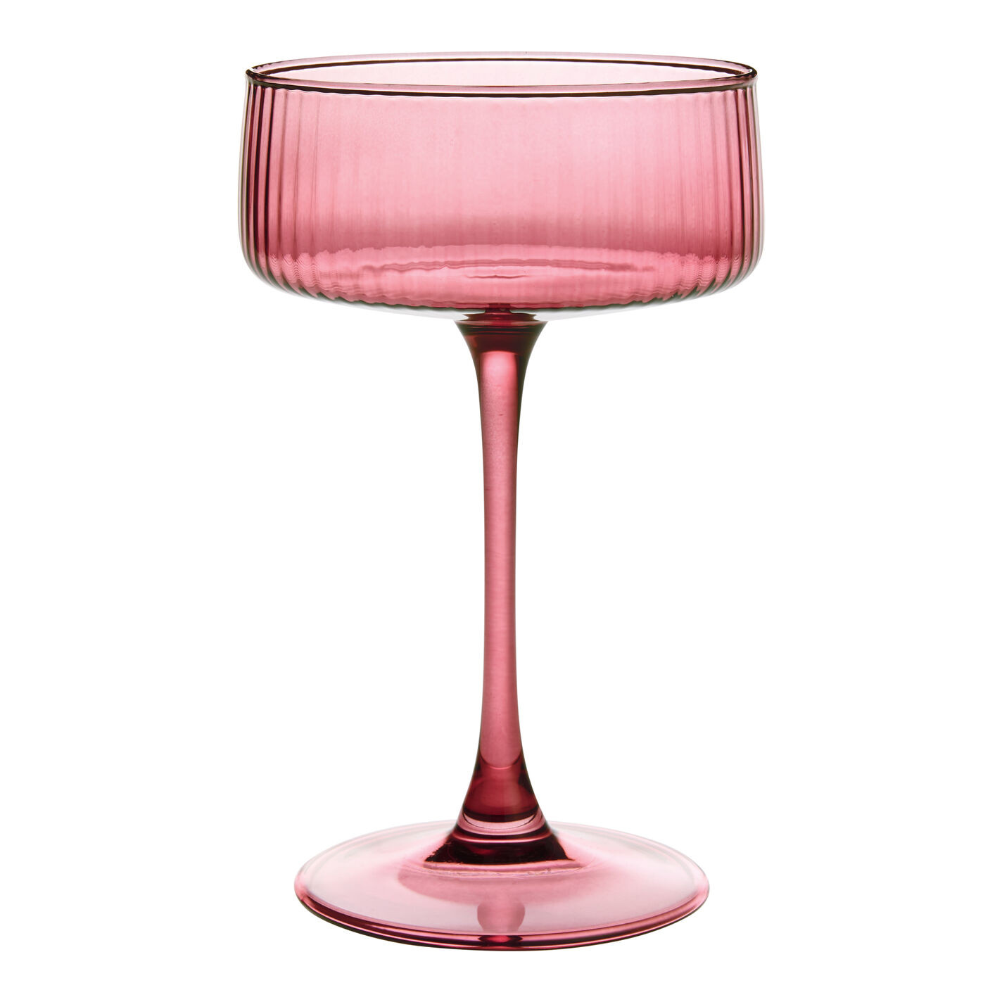 Vivienne Colored Ribbed Coupe Glass | World Market