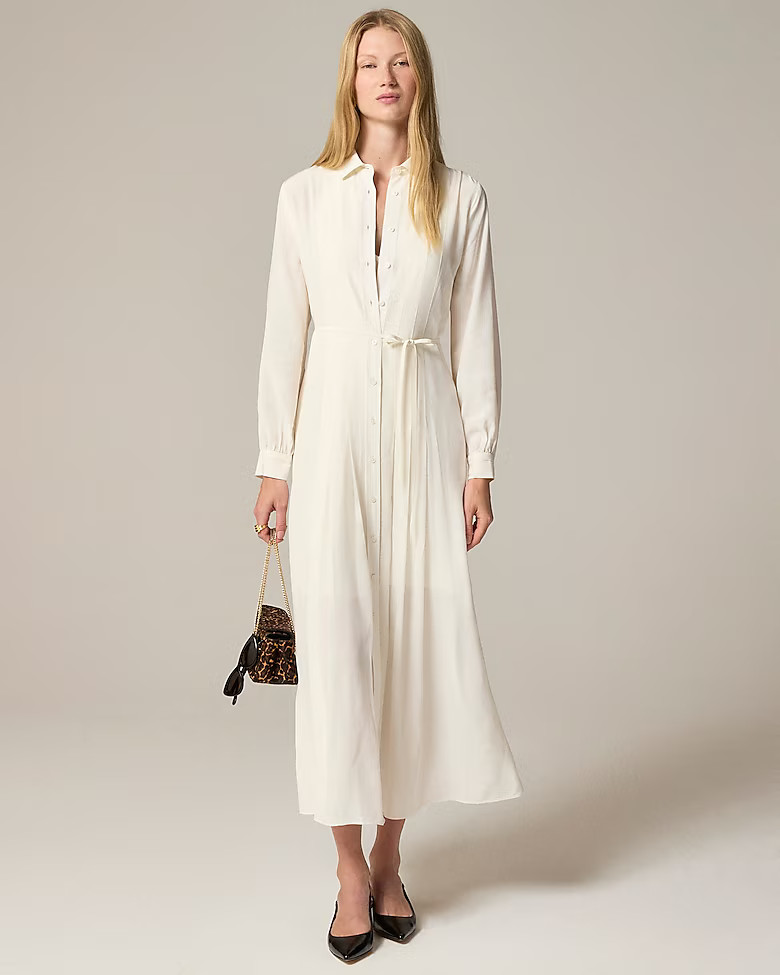 Drapey pleated shirtdress | J. Crew US