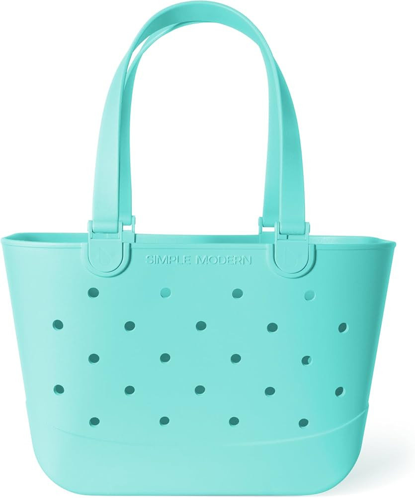 Simple Modern Large Beach Bag | Waterproof Getaway Rubber Tote with Zipper Pocket for Travel, Poo... | Amazon (US)