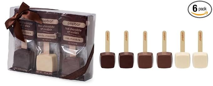 Hot Chocolate Sticks - 6 Pack Classic Gift Box - Dark, Milk, Vanilla White Chocolate | Amazon (US)