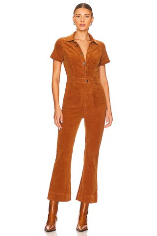 Show Me Your Mumu Cropped Everhart Jumpsuit in Camel Corduroy from Revolve.com | Revolve Clothing (Global)