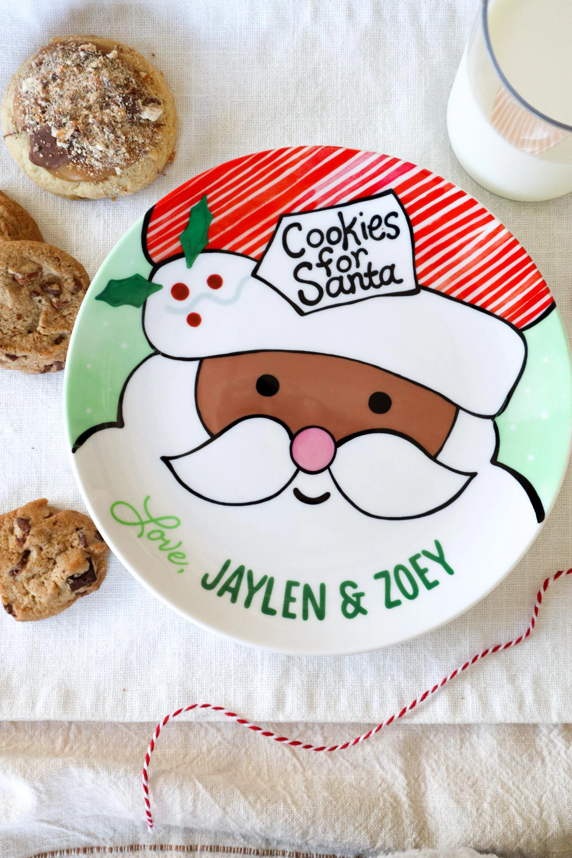 Personalized Black Santa Ceramic Plate, Christmas Eve Cookie Plate | Etsy (Global)