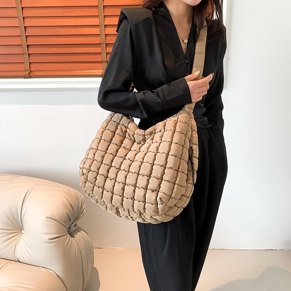LinYooLi Quilted Tote Bag Large Puffer Crossbody Bag Women Quilted Carryall Puffy Shoulder Bag Pa... | Walmart (US)