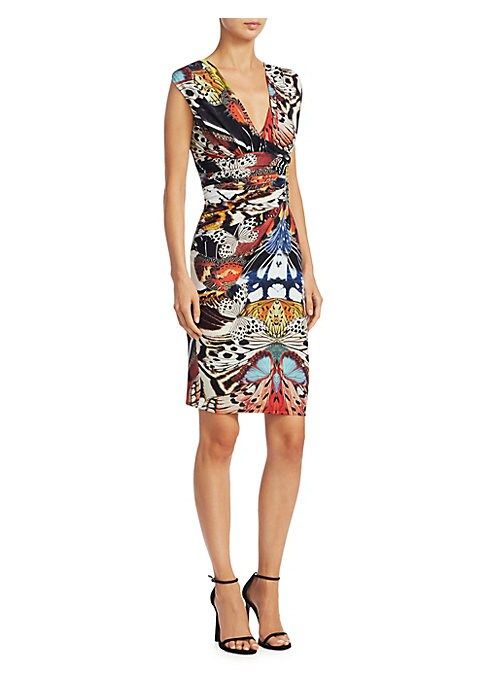 Butterfly Printed V-Neck Dress | Saks Fifth Avenue