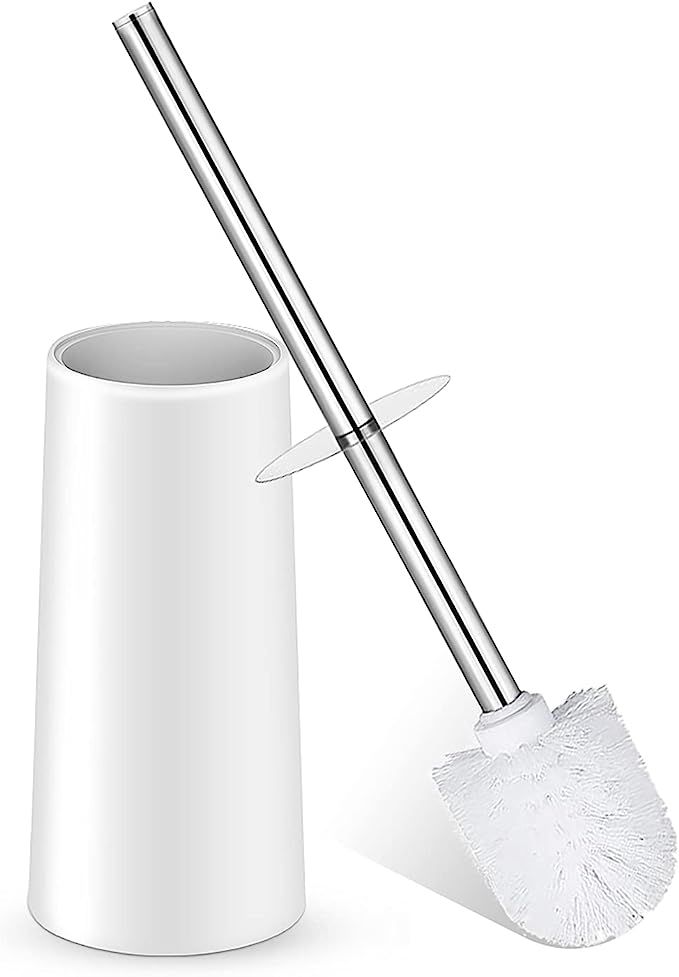 Toilet Brush and Holder, Toilet Bowl Brush with Stainless Steel Handle Durable Bristles Hidden To... | Amazon (US)