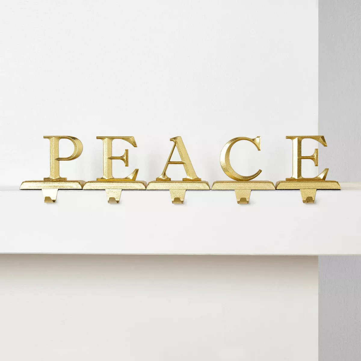 5pk Metal PEACE Gold Christmas Stocking Holder - Wondershop™ | Target