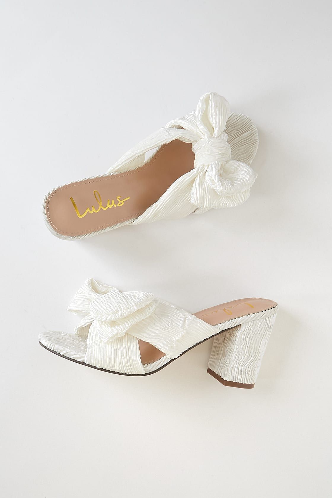 Dorothea Ivory Knotted High Heel Sandals | Lulus (US)