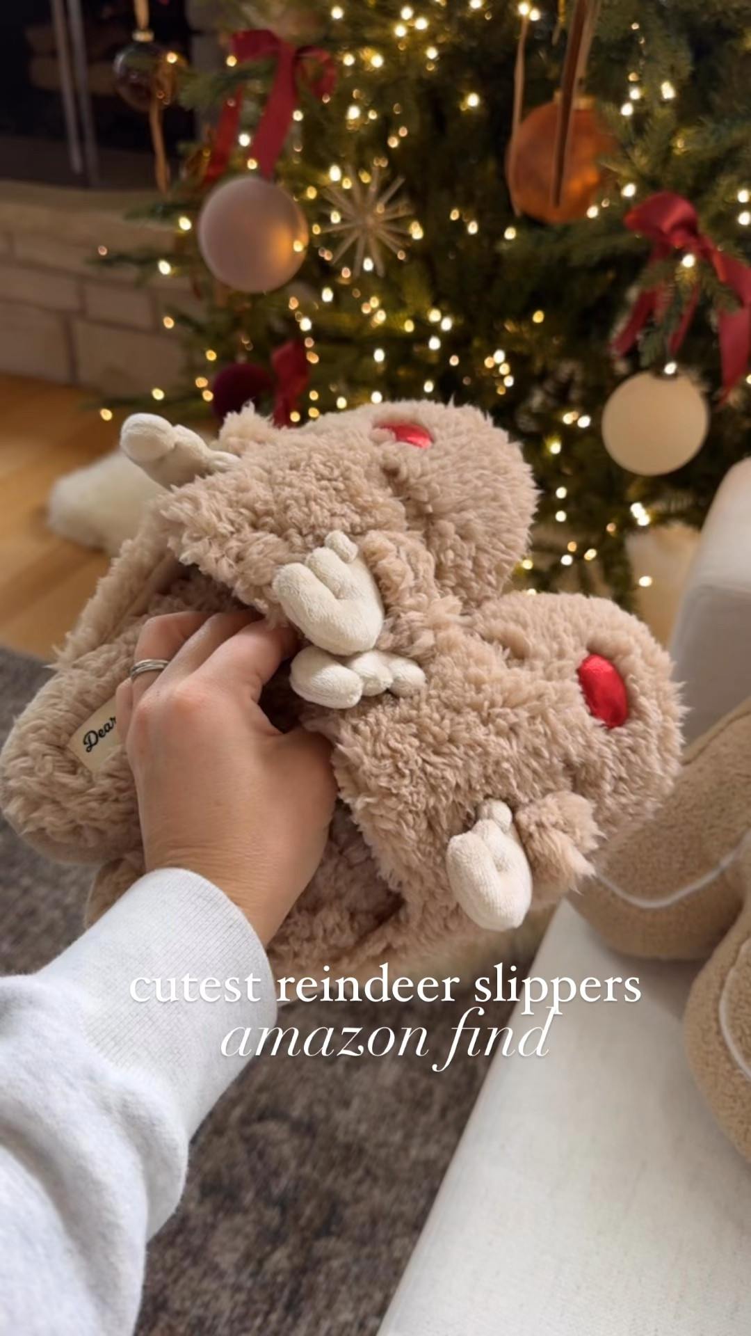 The cutest reindeer slippers on deal now! I grabbed a pair for my bestie and myself! @amazon @amazonfashion #amazonfinds #amazonfashion #founditonamazon #fallfavorites2024 #amazonholiday 

#LTKGiftGuide #LTKCyberWeek #LTKWatchNow