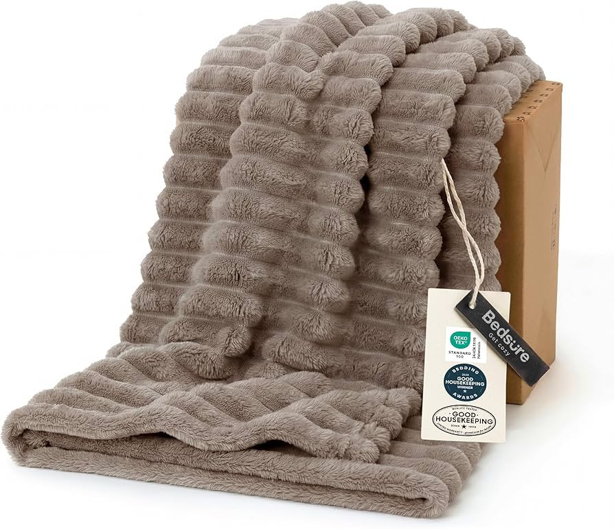Bedsure GentleSoft Light Brown Throw Blanket for Couch - Cozy Soft Fleece Blankets for Women, Cut... | Amazon (US)