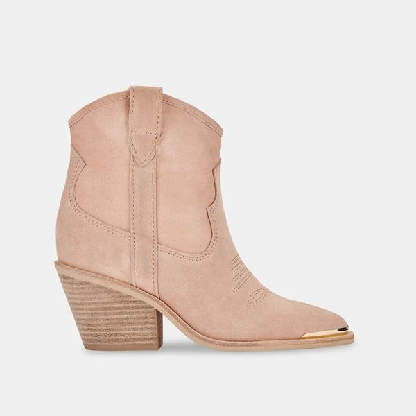 NASHE BOOTIES IN ROSE SUEDE | DolceVita.com