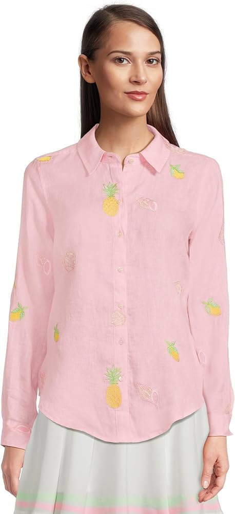Lilly Pulitzer Womens Sea View Button-Down | Amazon (US)