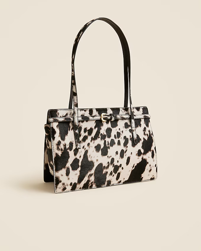Edie structured shoulder bag in cow-print calf hair | J. Crew US