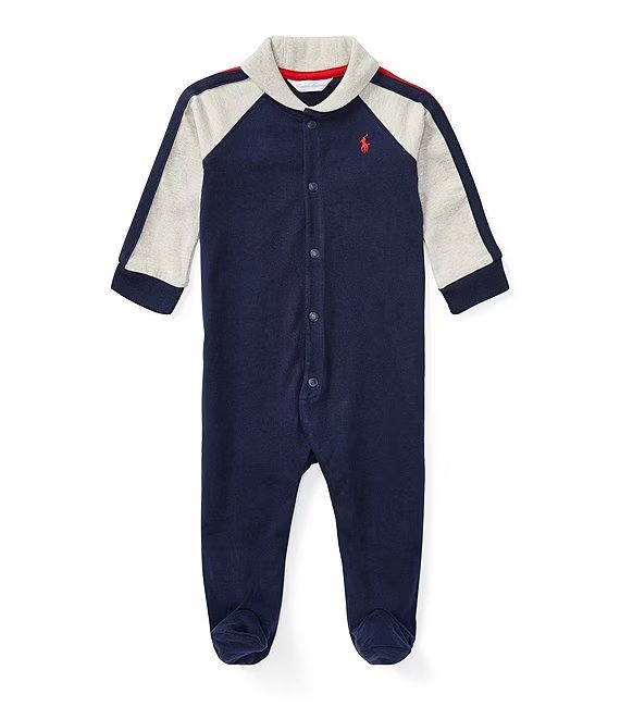 Childrenswear Baby Boys Newborn-9 Months Shawl Collar Footed Coverall | Dillards