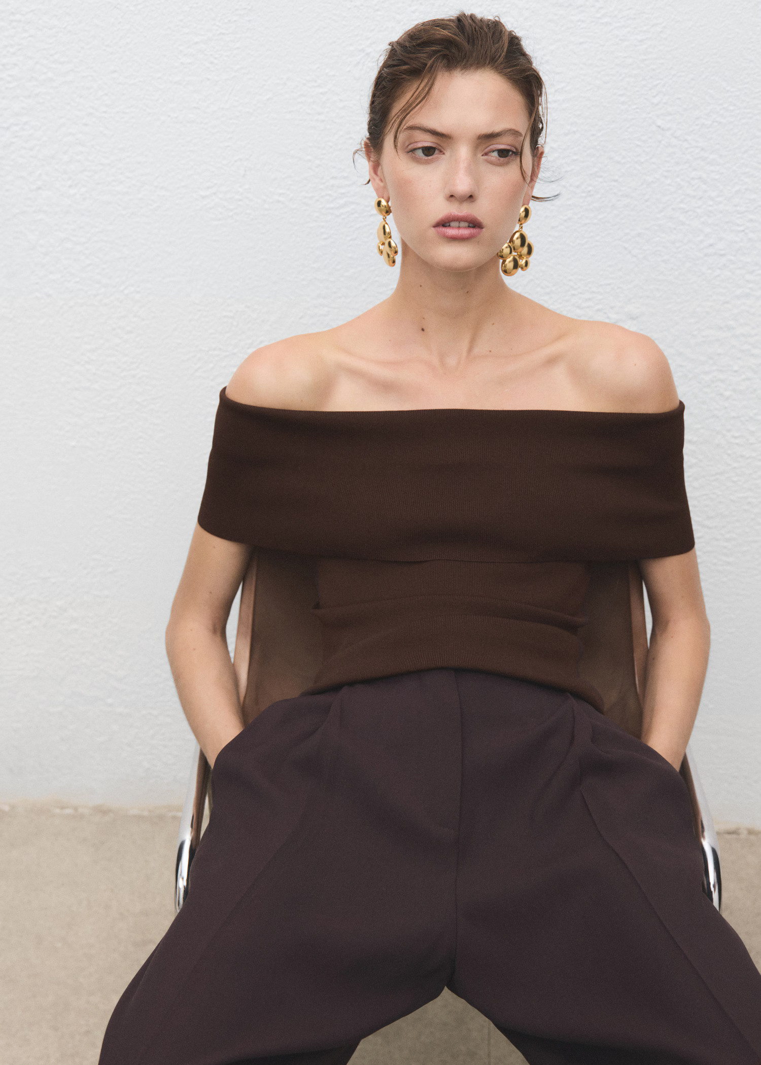 Strapless knitted top | MANGO (UK)