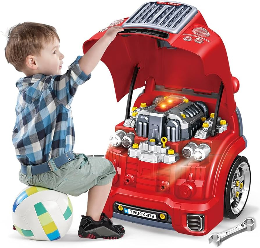 Interactive Truck Engine Toy with Removable Parts - Lights, Sounds, and Fun for Young Mechanics -... | Amazon (US)