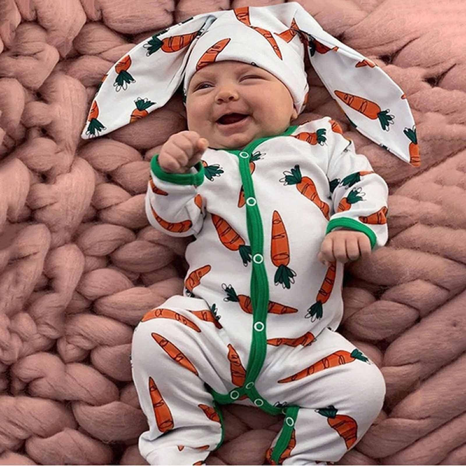 Lolmot Easter Baby Clothes Baby Girls Boys Bunny Romper Onesie Easter Outfits Baby Pajamas Bodysu... | Walmart (US)