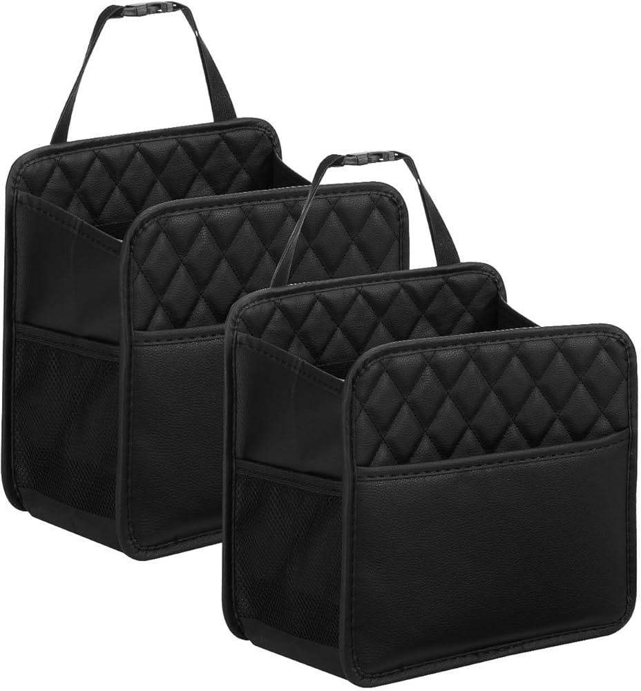LUNYI Car Organizer Back Seat, 2 Pack Waterproof Pu Leather Car Seat Storage Bag Large Foldable U... | Amazon (US)