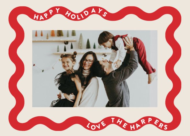 "ricrac" - Customizable Holiday Photo Cards in Red by Lori Wemple. | Minted